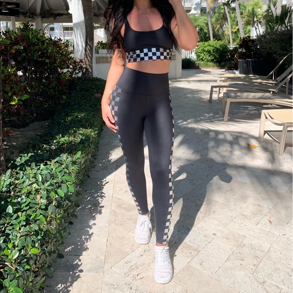checkered workout leggings
